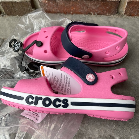 New Crocs Girls Bayaband Sandals Pink/Blue - Picture 10 of 15